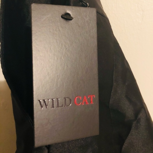 Wildcat Black Silky Tie Skirt Mini Black Plus - Picture 2 of 5
